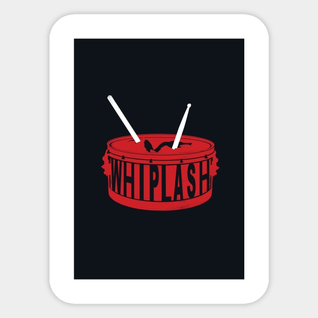 Whiplash film print Sticker by Phil Shelly Creative
